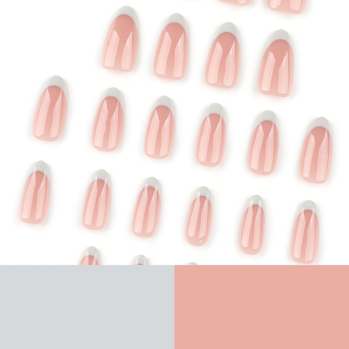 Classic White French medium almond press-on nails