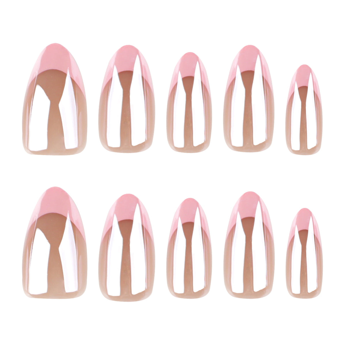 Blush French Almond pink short almond press-on nails