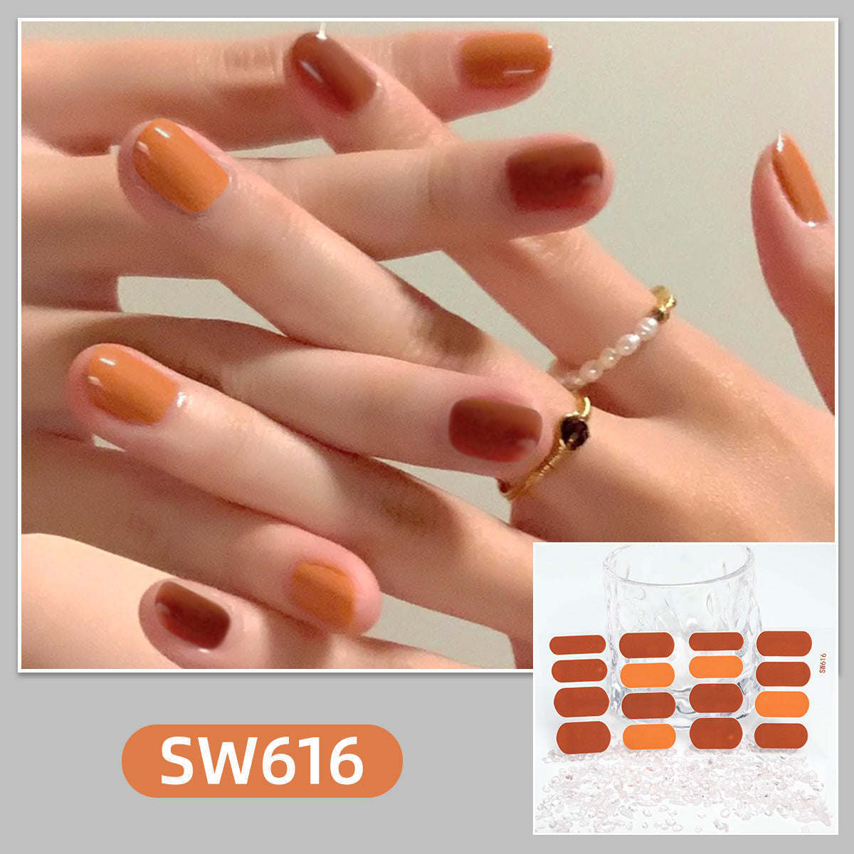 Soft Color gradient and solid nail art stickers