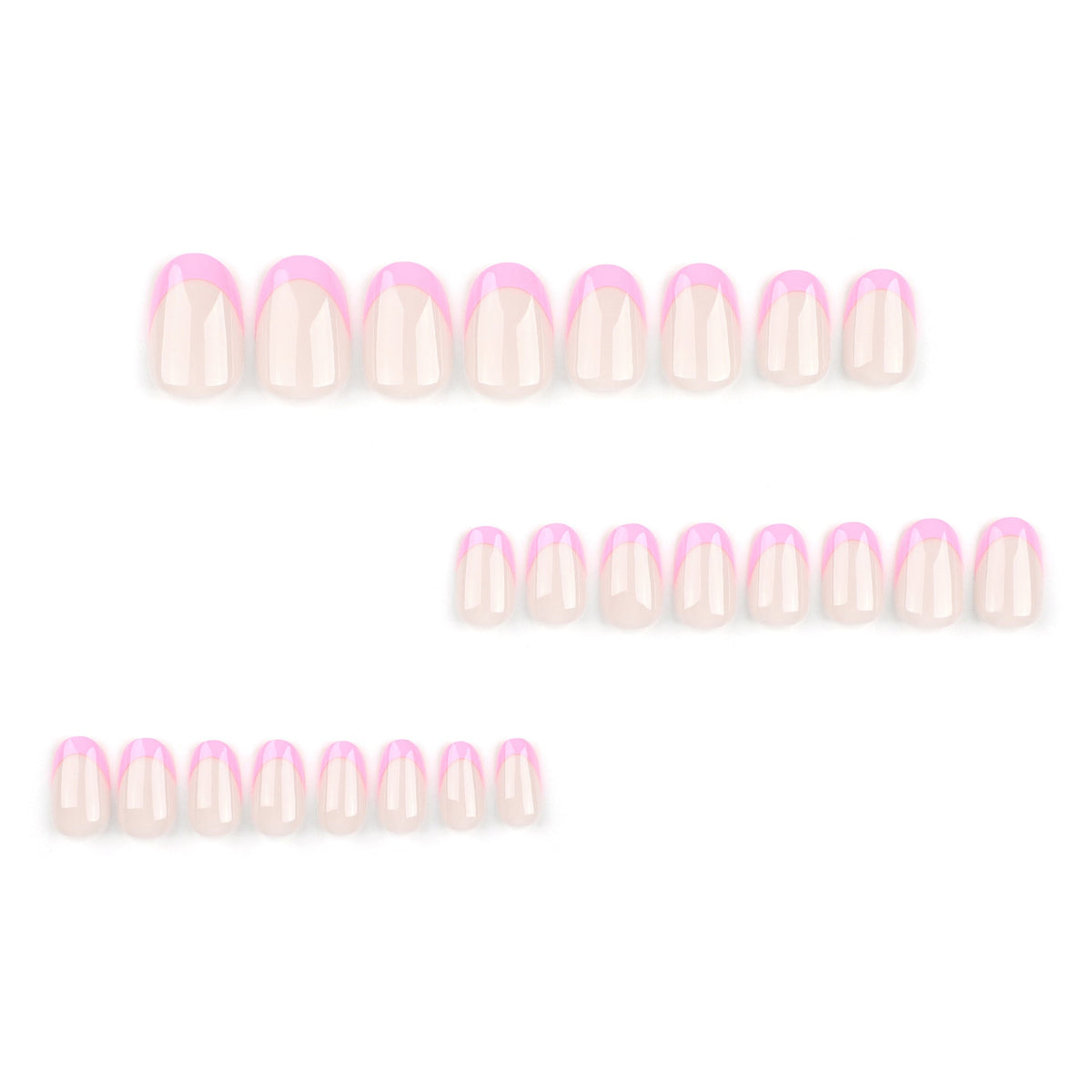 Rose French short round press-on nails