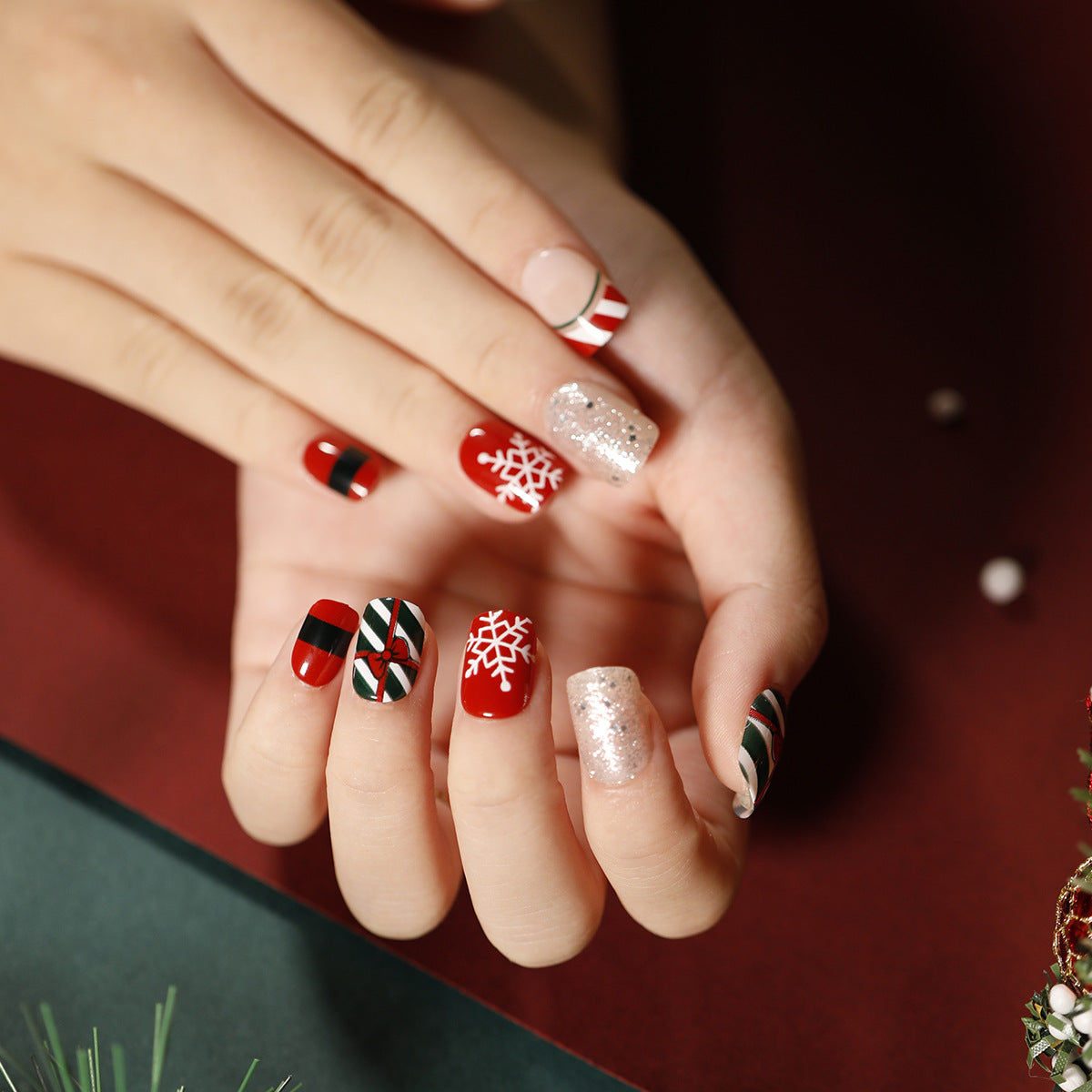 Holiday Nail Edit Christmas press-on nail collection