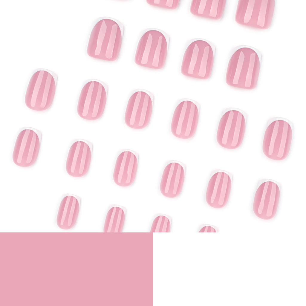 Clean French Square short press-on nails