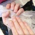 Pastel Prism French medium square rainbow press-on nails