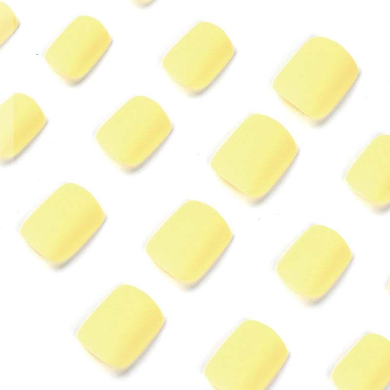 Macaron Yellow press-on nails