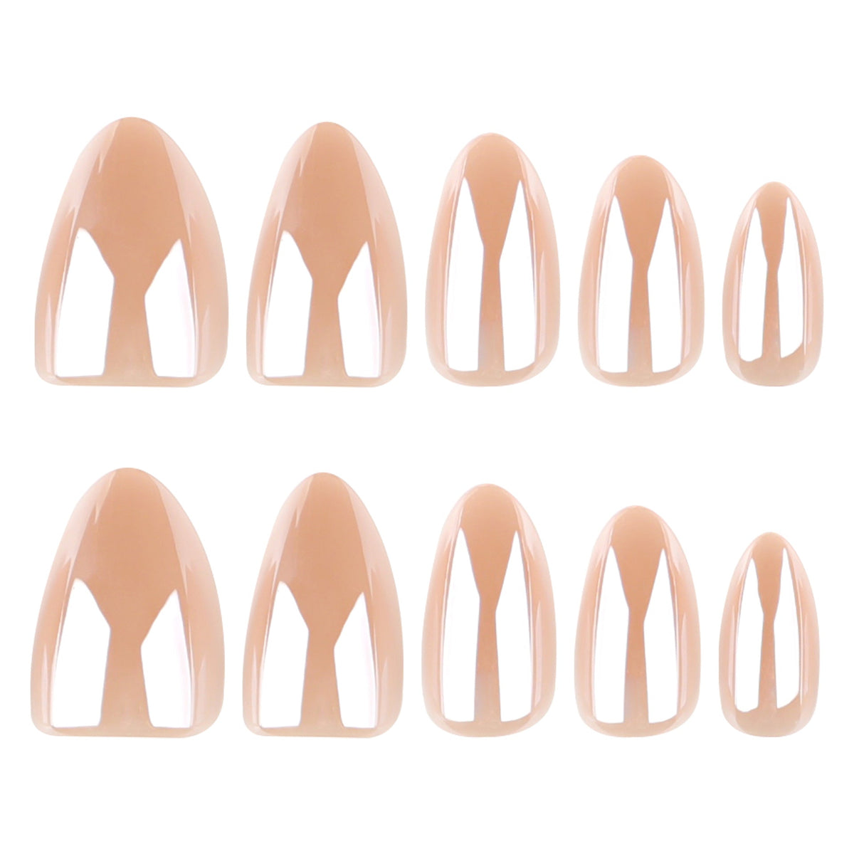 Nude Flash short almond press-on nails