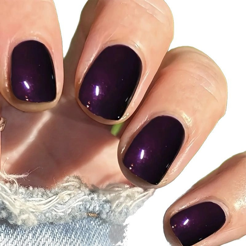 Pearl Chrome Glow iridescent press-on nails