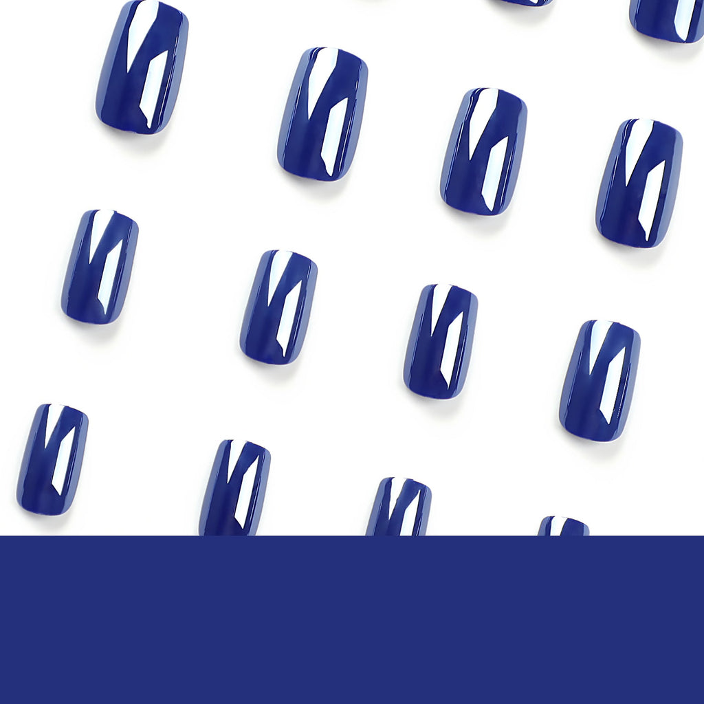 Cobalt Blue solid square press-on nails