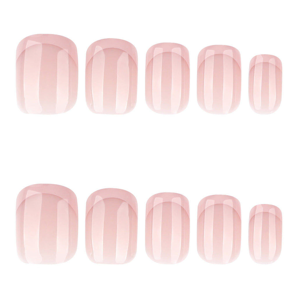 Rose French Square short press-on nails
