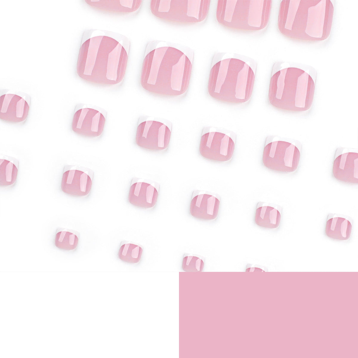 Classic Nude French press-on toenails