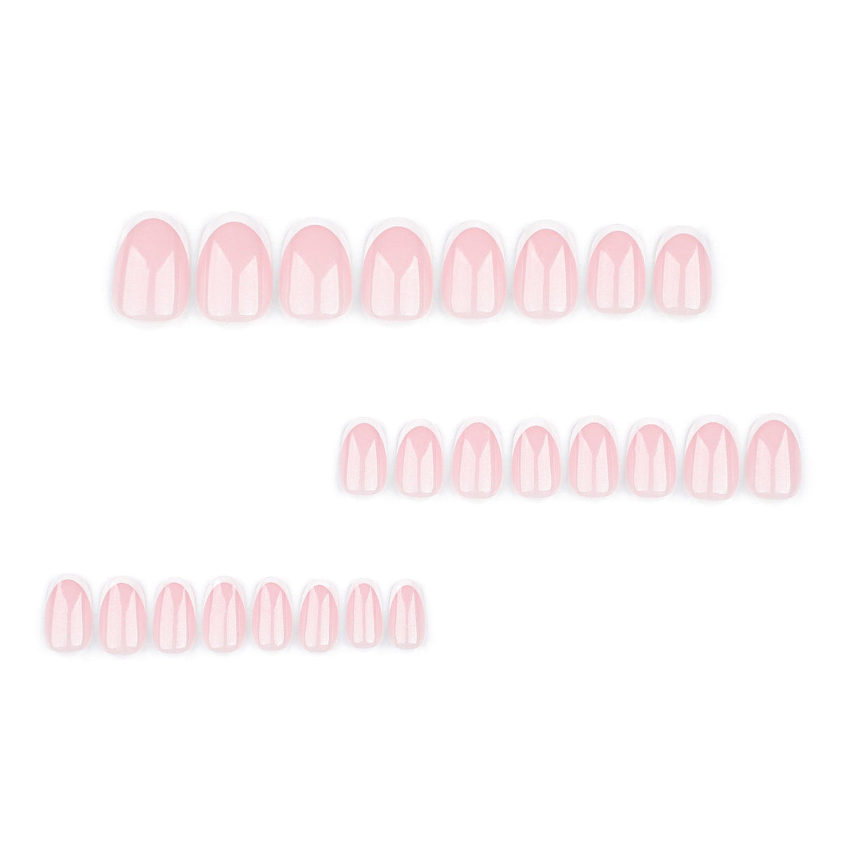 Classic Blush French short round press-on nails