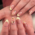 Honey Daisy spring floral and bee press-on nails