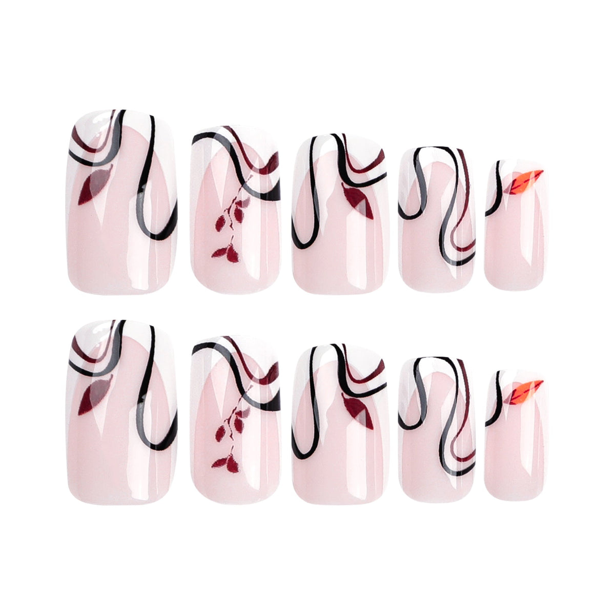 Autumn Leaf French square press-on nails