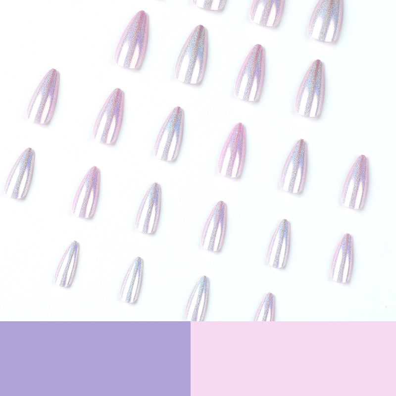 Purple Aurora glitter press-on nails