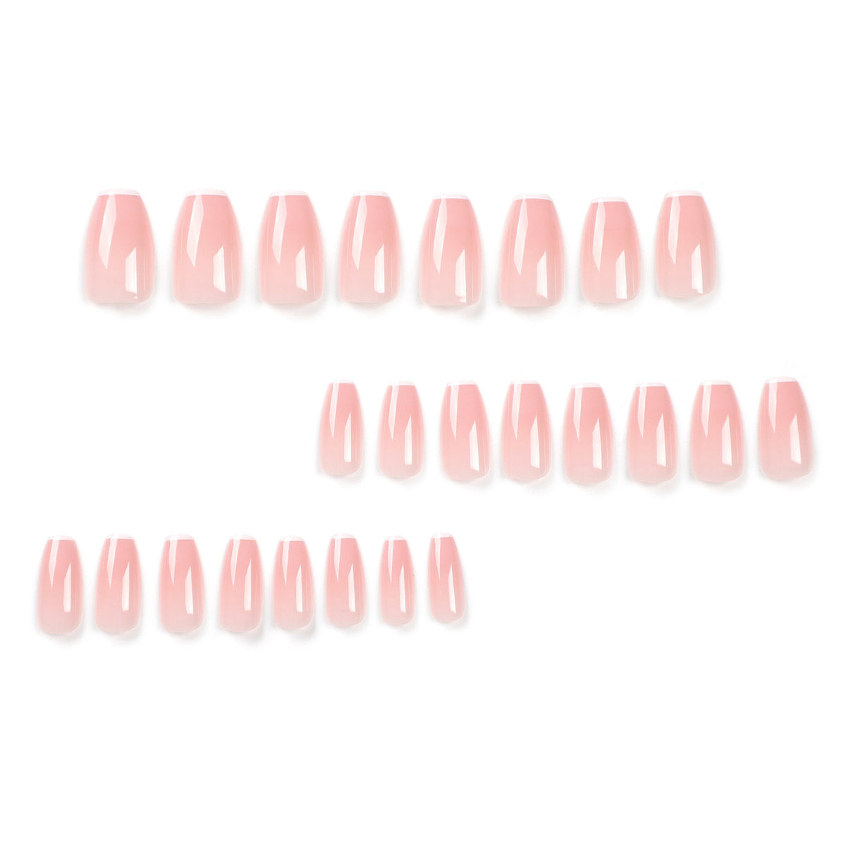 Nude French Ballet white-tip press-on nails