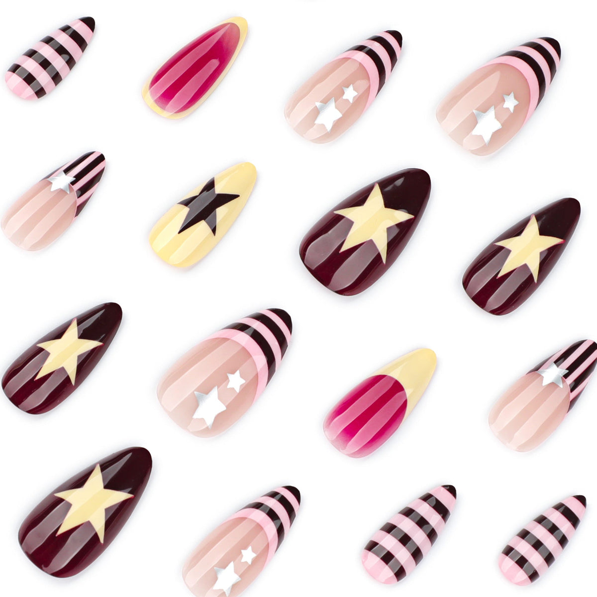 Celestial Star Almond press-on nails