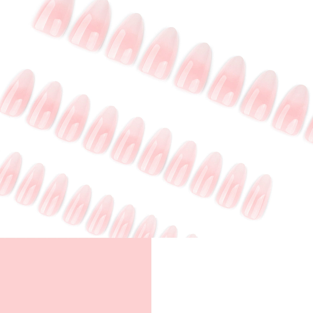 Blush Fade French pink and white almond 30-piece press-on nail set