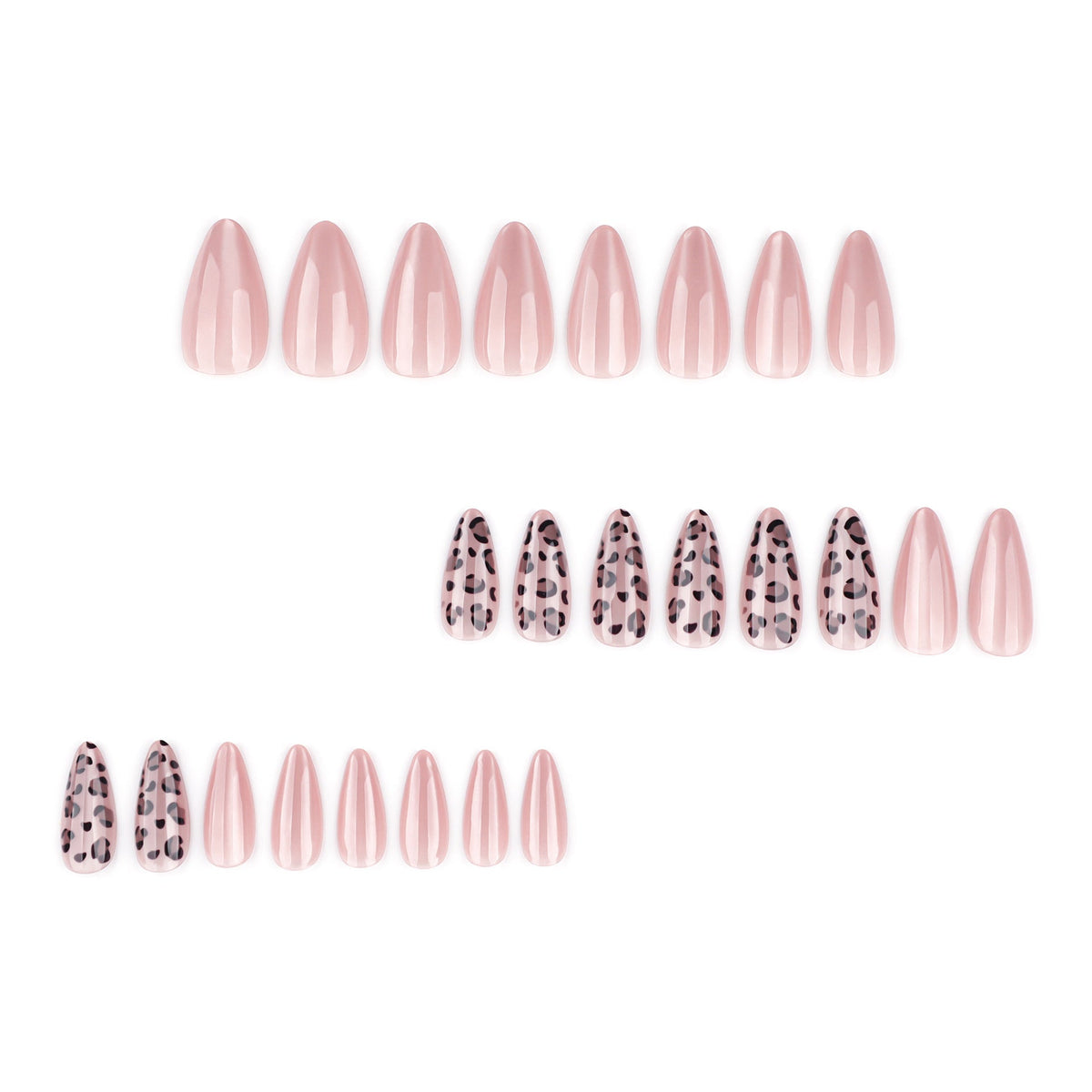 Leopard Cat Eye short almond press-on nails