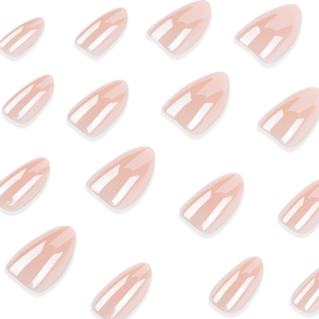 Natural Nude Oval glossy press-on nails
