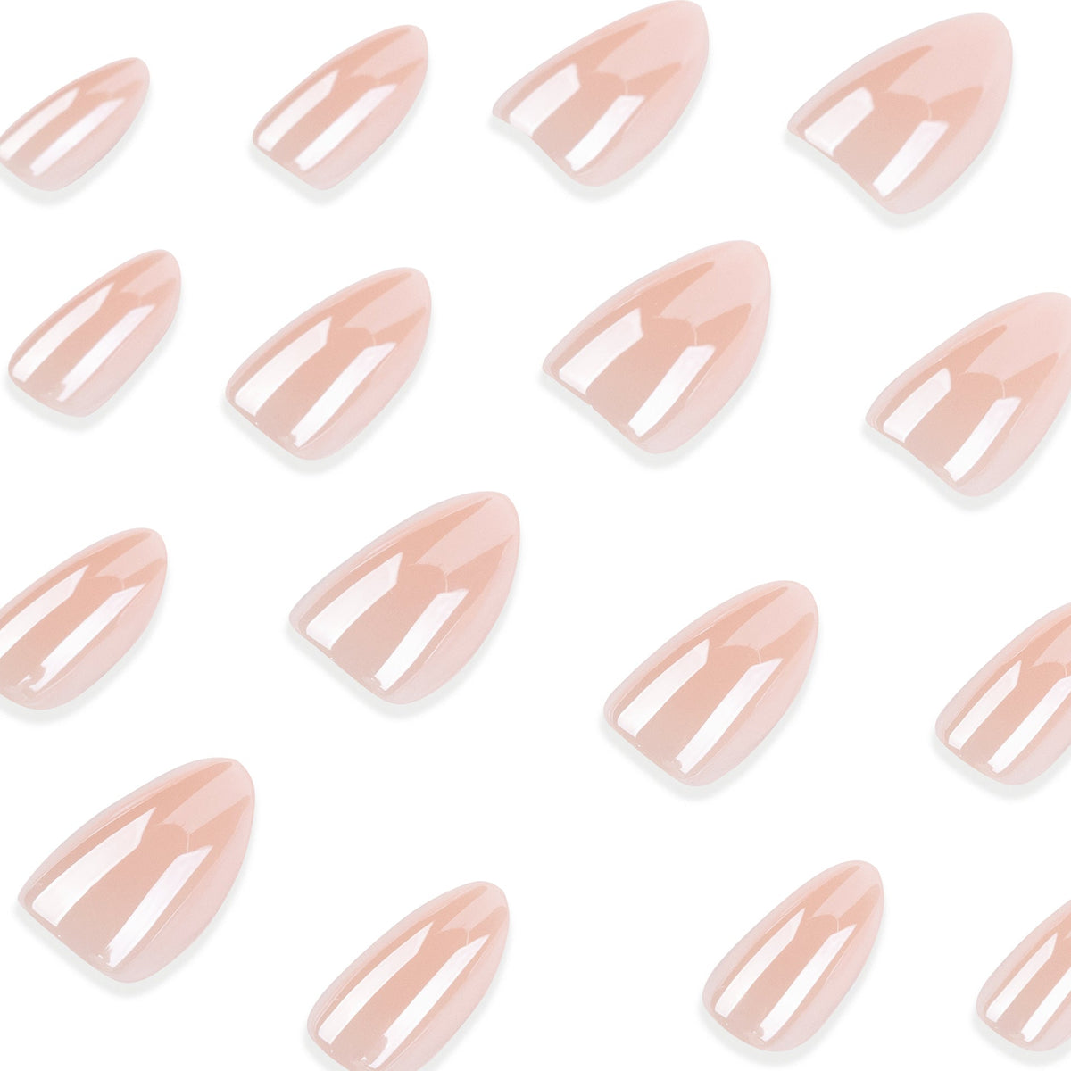 Natural Nude Oval glossy press-on nails