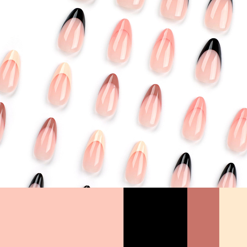 Pink Contrast press-on nails