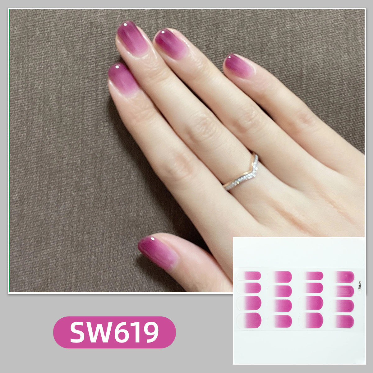 Soft Color gradient and solid nail art stickers