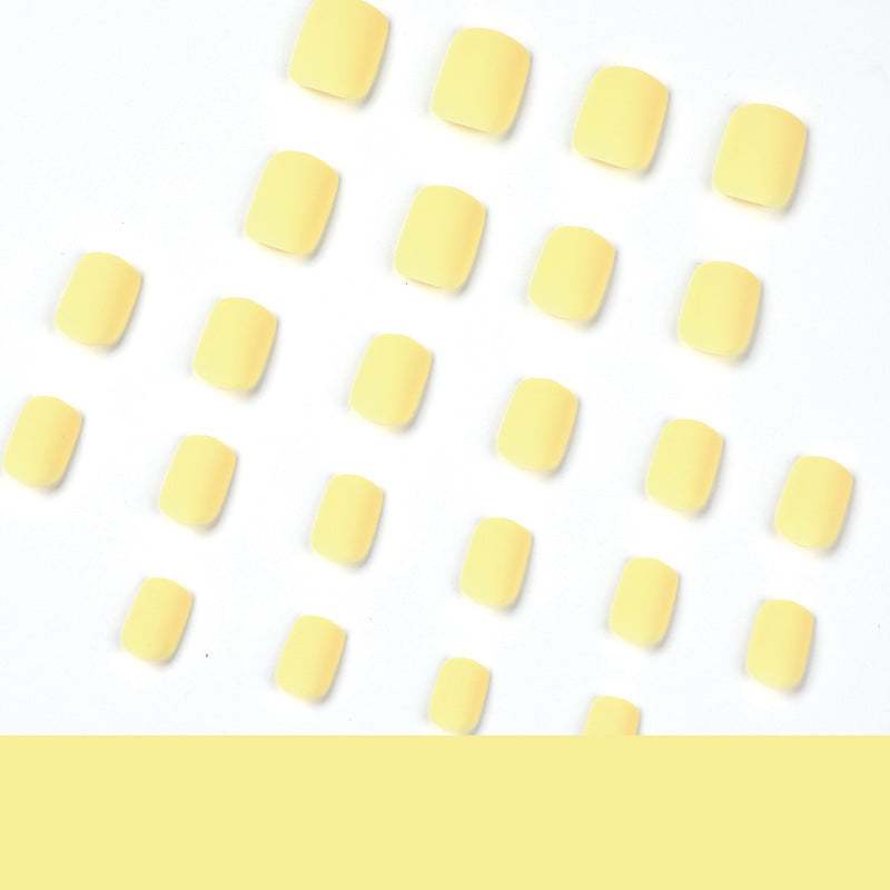 Macaron Yellow press-on nails