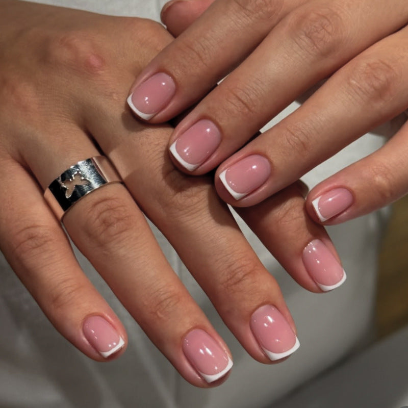 Clean French Square short press-on nails