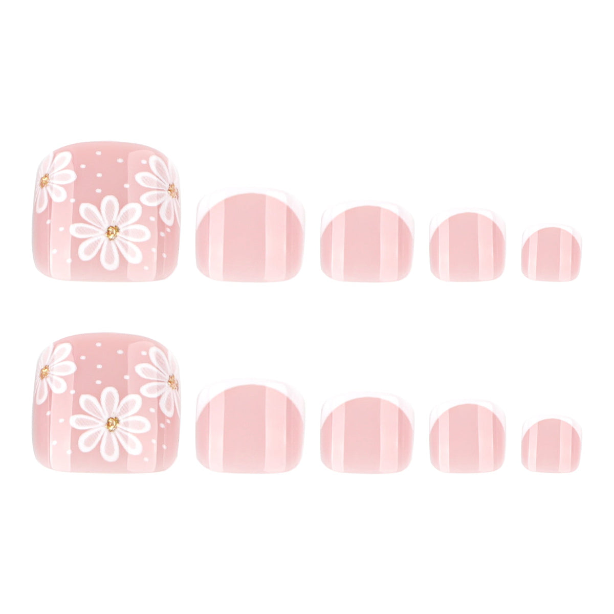 White Blossom French press-on toenails, alternate view 5