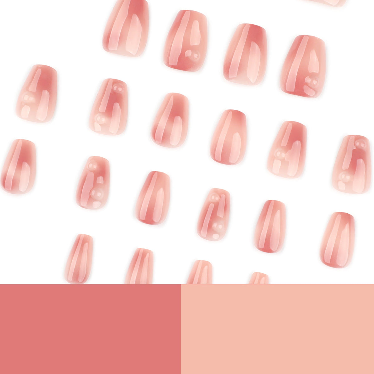 Neutral Nude Glow almond press-on nails