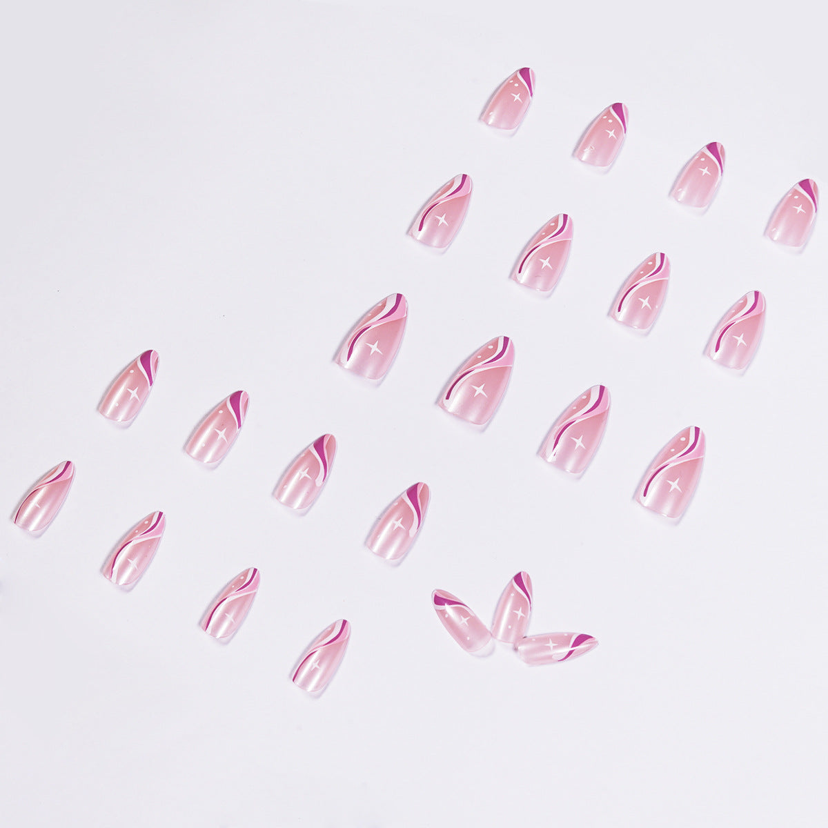 Wave Point pointed press-on nails, alternate view 4