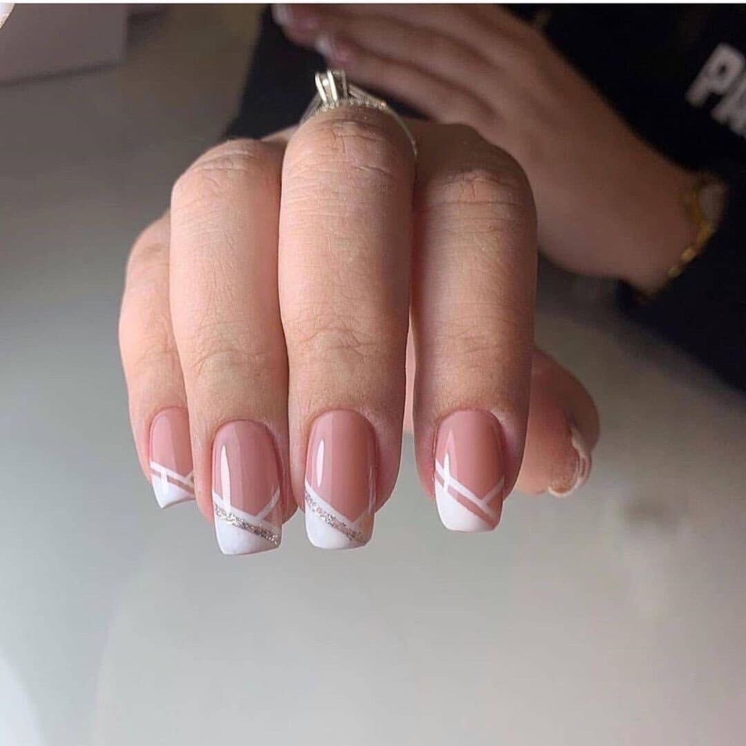 Modern Oblique French square press-on nails