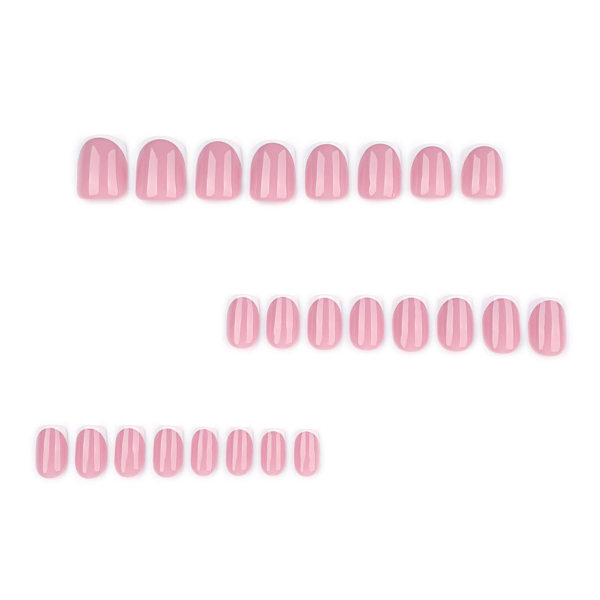 Clean French Square short press-on nails