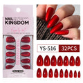Cherry Ember Cat Eye 32-piece red press-on nail set