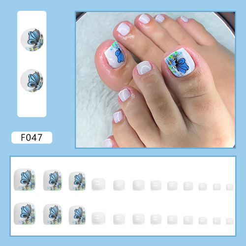 3D Butterfly press-on toenails