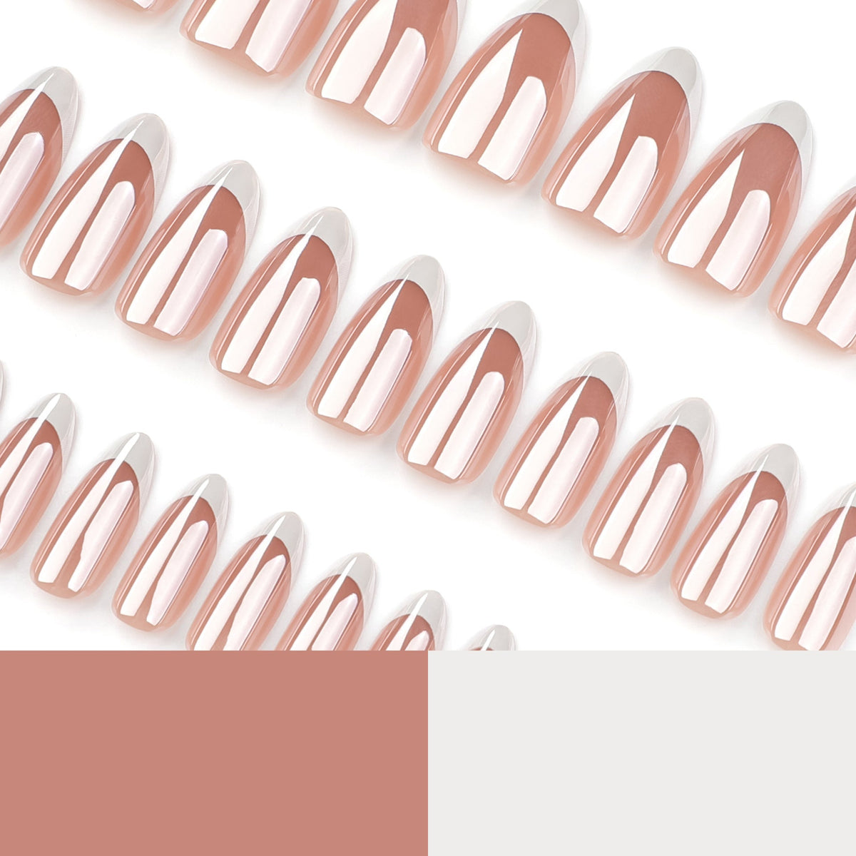 Clean French Almond short press-on nails