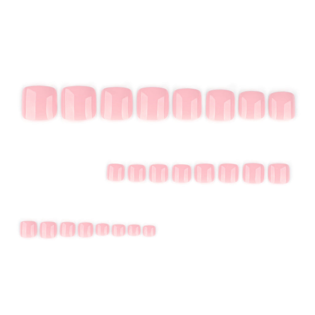 Blush Square Pedi press-on toenails