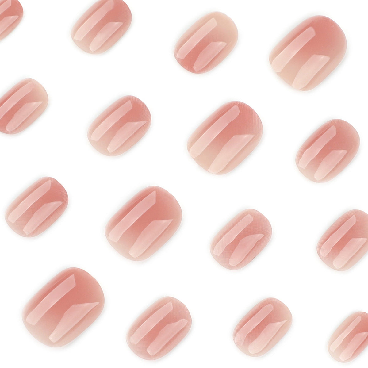 Blush Haze mini square press-on nails