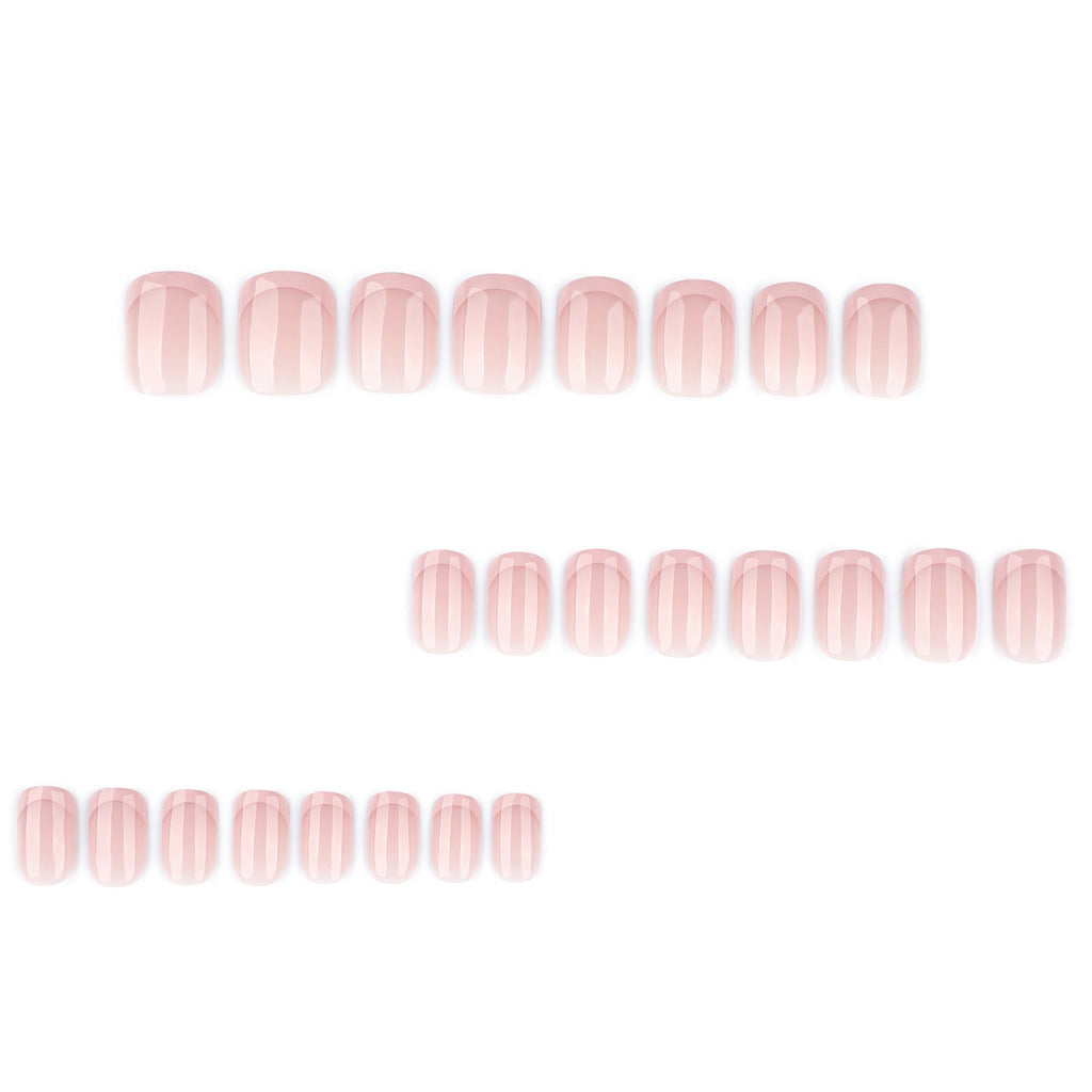 Rose French Square short press-on nails