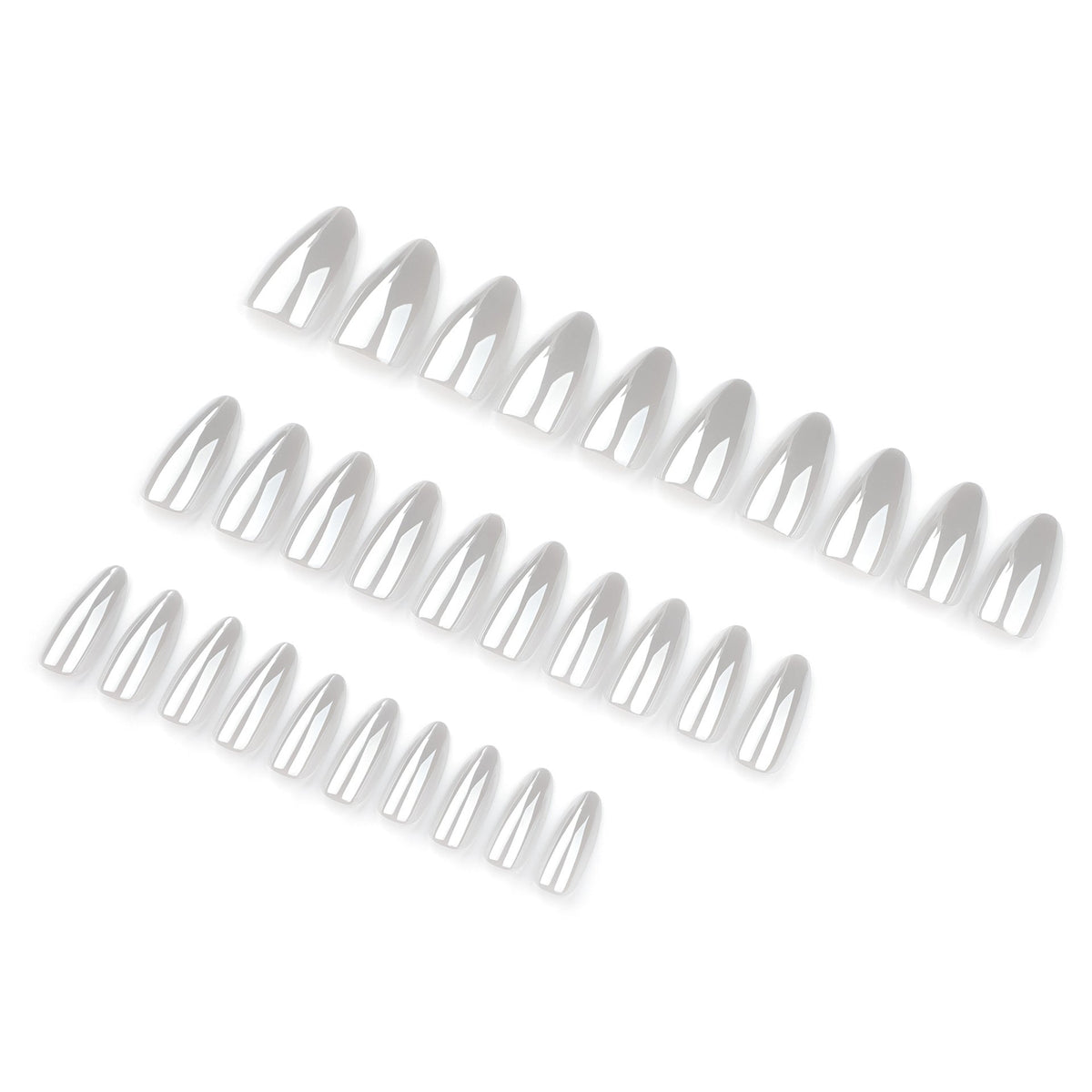 Porcelain White short almond press-on nails