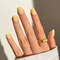 Macaron Yellow press-on nails