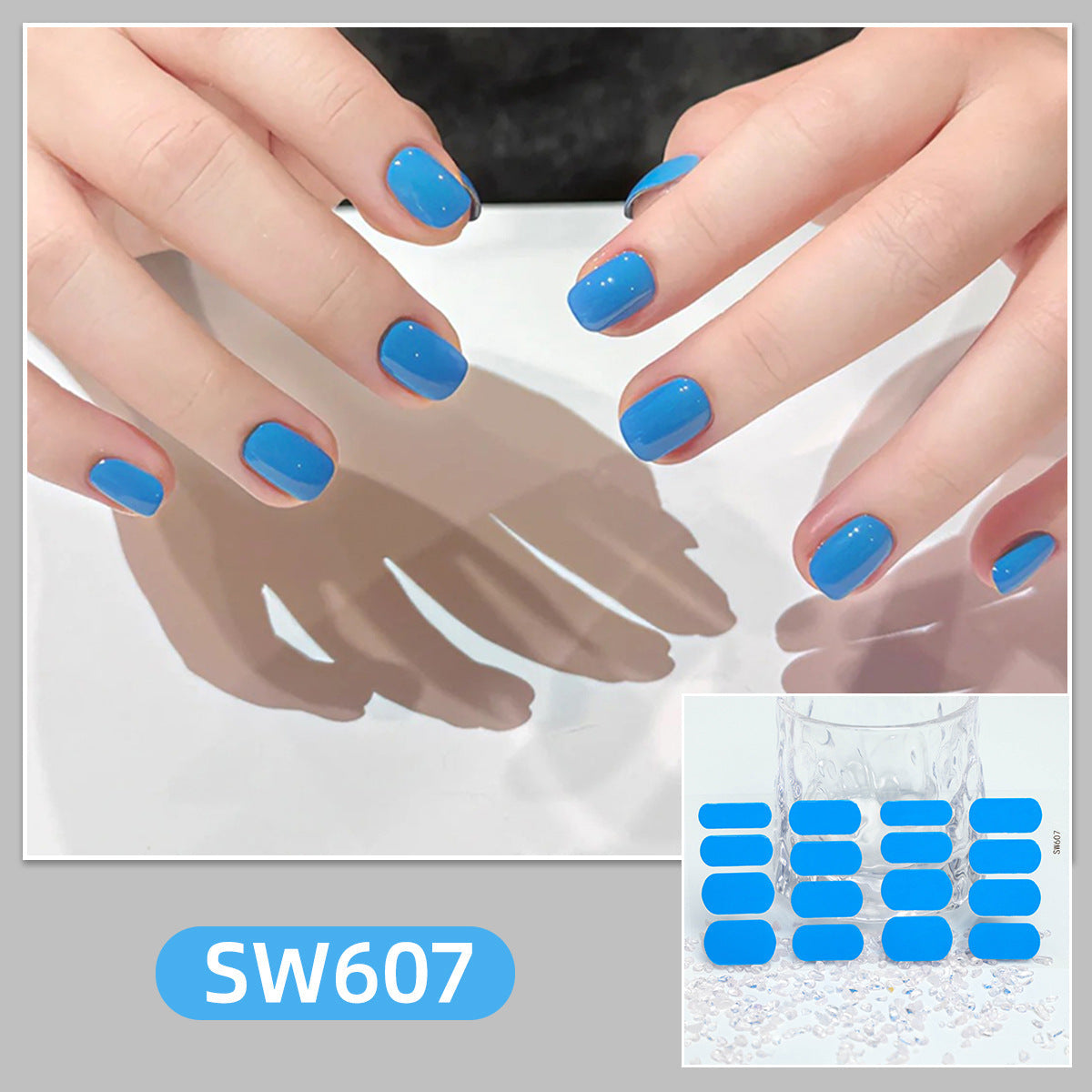 Soft Color gradient and solid nail art stickers