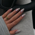 Porcelain White short almond press-on nails