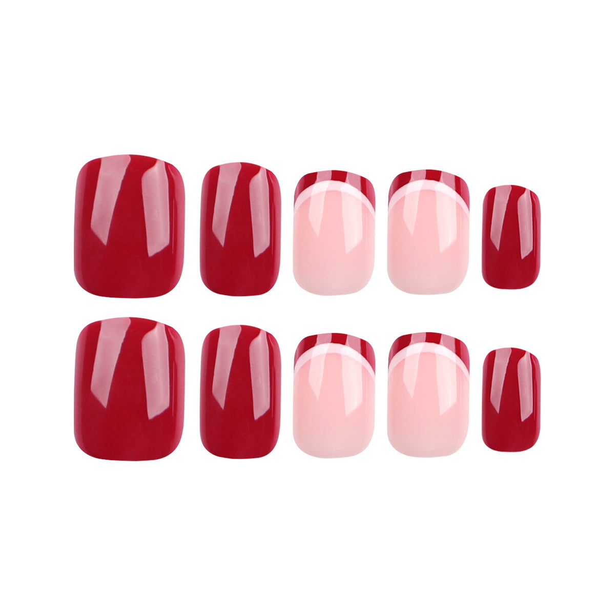 Burgundy Solid short press-on nails