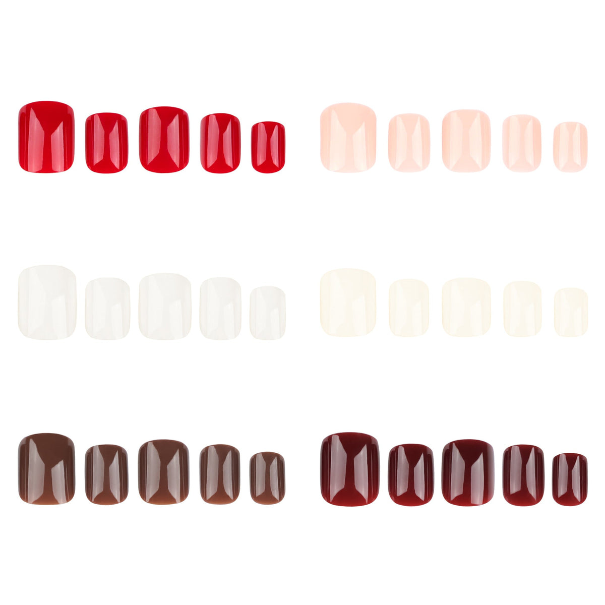 Classic Monochrome Square solid press-on nail collection