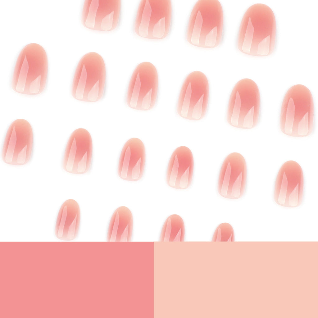 Soft Blush short almond press-on nails