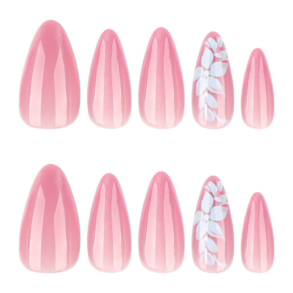 Garden Cat Eye almond press-on nails