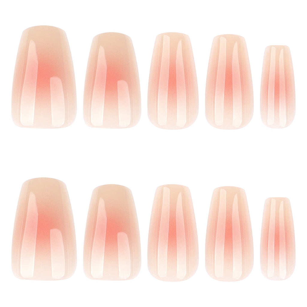 Nude Sheer Gradient short square press-on nails