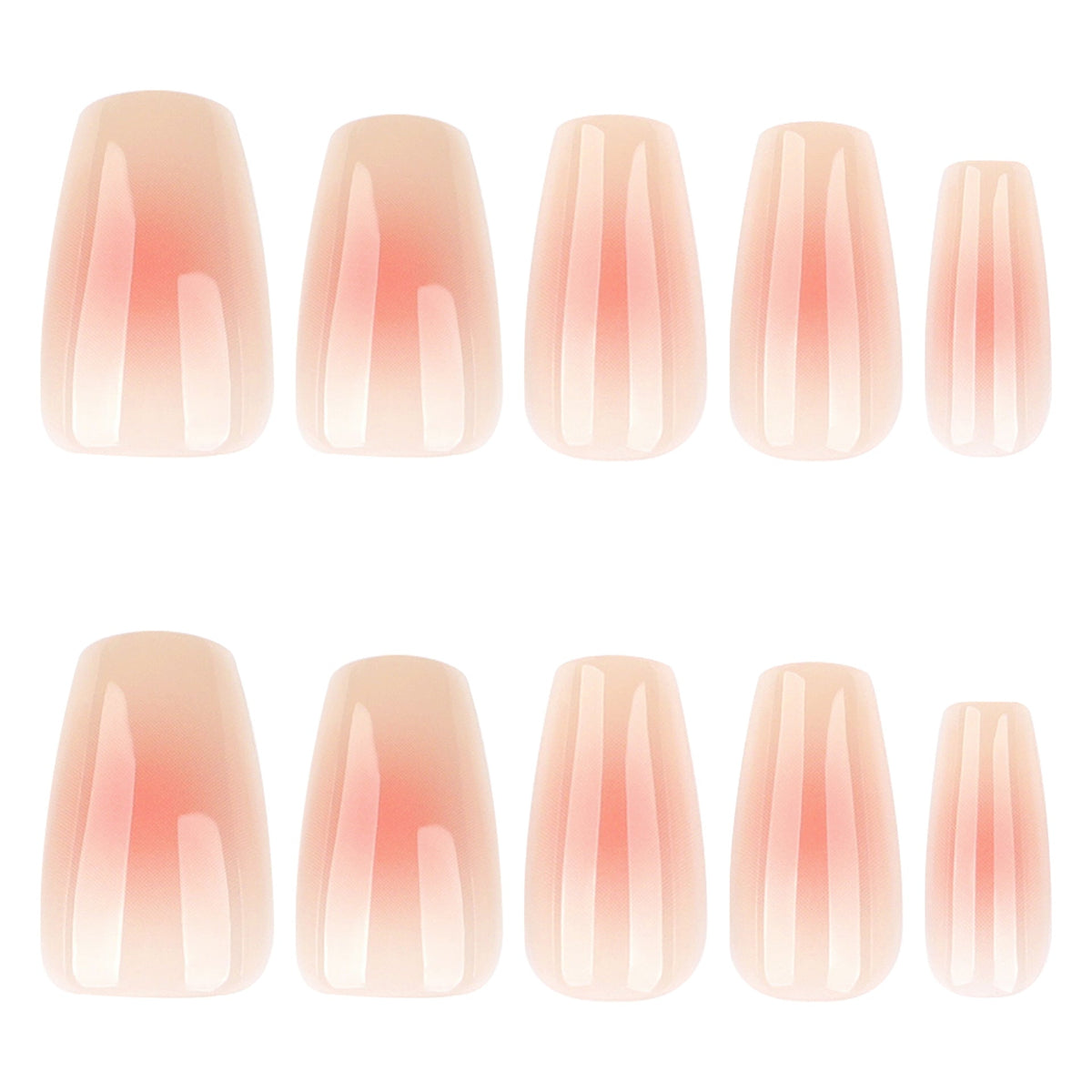 Nude Sheer Gradient short square press-on nails
