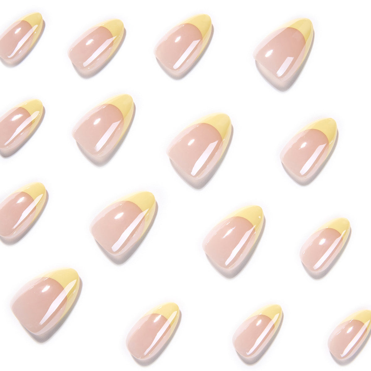 Pale Lemon French almond press-on nails