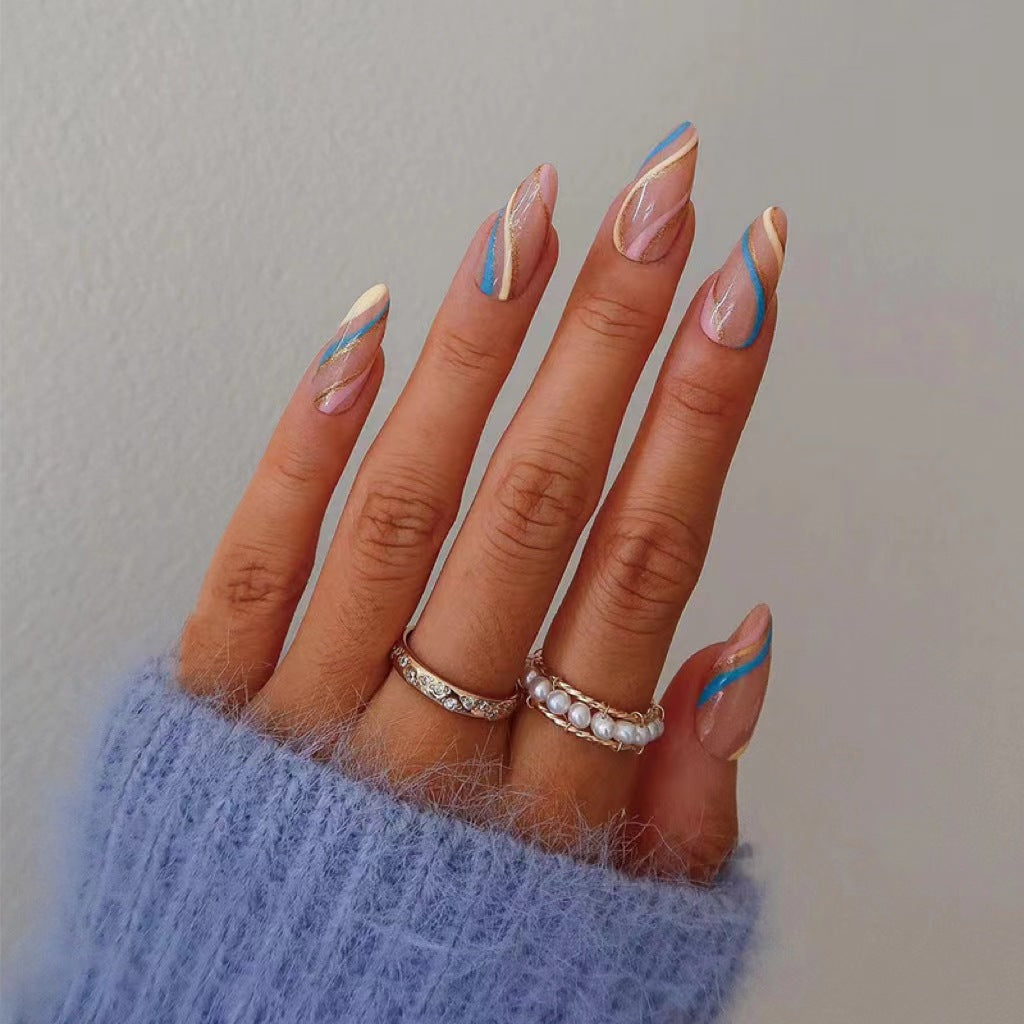 Color Wave multicolor press-on nails